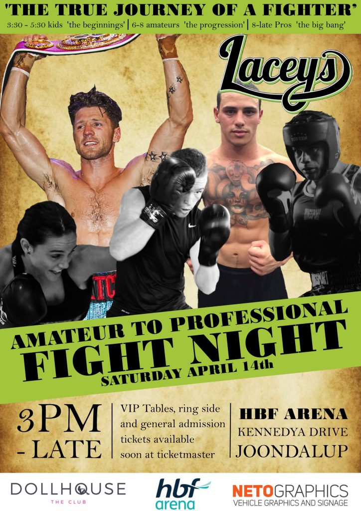Banner of laceys fight night